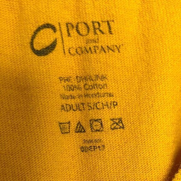 C Port and Company Short Sleeve Graphic Tee Yellow and Red Small - Picture 4 of 5